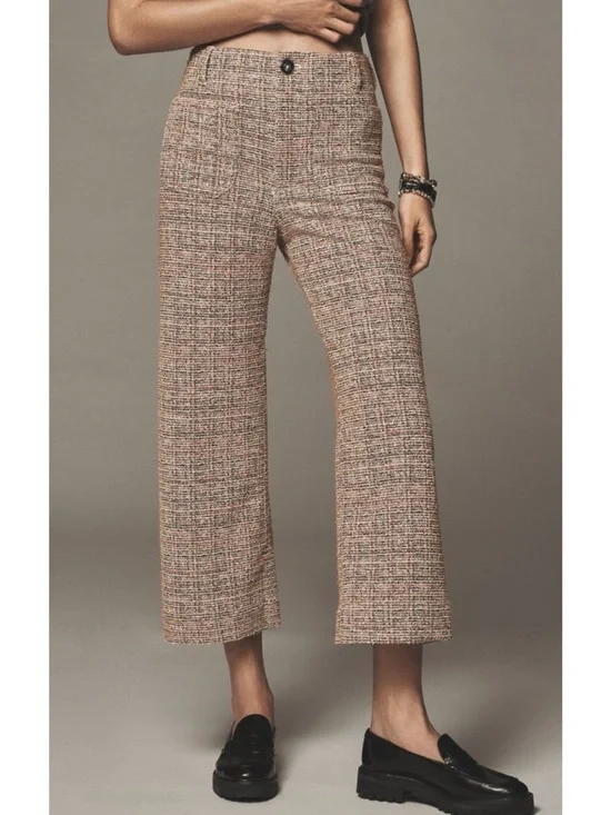 Anthropologie Maeve The Colette Tweed Crop Wide Leg Pants - Picture 1 of 7
